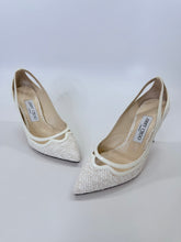 Load image into Gallery viewer, Jimmy Choo Hickory Ivory Woven Fabric Pumps Size 37