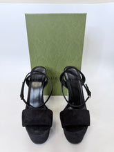 Load image into Gallery viewer, Gucci Black Crystal Platform Sandals Size 37 1/2