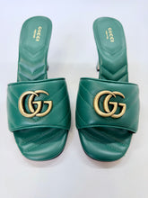Load image into Gallery viewer, Gucci Green GG Marmont Slide Size 37 1/2