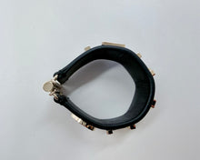 Load image into Gallery viewer, CHANEL Black Leather and CHANEL Letters Bracelet Size S