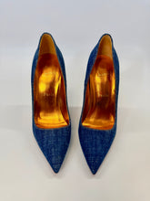 Load image into Gallery viewer, Christian Louboutin Kate 100 Denim Pumps Size 38