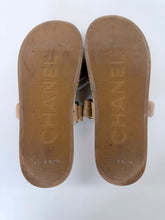 Load image into Gallery viewer, CHANEL Camel Letters Mules Size 38