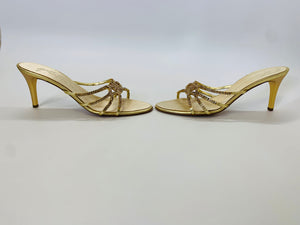 Giuseppe Zanotti Gold Crystal Sandal Size 39