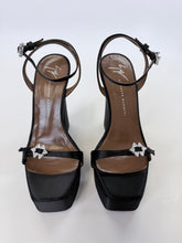 Load image into Gallery viewer, Giuseppe Zanotti Black Himari Crystal Platform Wedge Size 36
