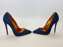 Load image into Gallery viewer, Christian Louboutin Kate 100 Denim Pumps Size 38