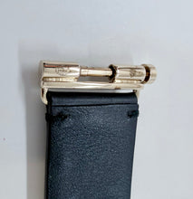 Load image into Gallery viewer, CHANEL Black Leather and CHANEL Letters Bracelet Size S
