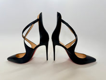 Load image into Gallery viewer, Christian Louboutin Black Leather Marlenarock Cross Strap Pumps Size 39