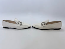 Load image into Gallery viewer, Jimmy Choo Ivory Mani Crystal Buckle Loafer Size 38 1/2