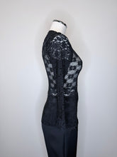 Load image into Gallery viewer, Anna Sui Black Lace Top Size P