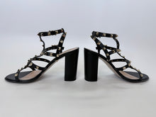 Load image into Gallery viewer, Valentino Garavani Black Block Heel Rockstud Sandal Size 40