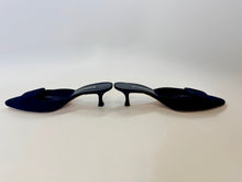 Load image into Gallery viewer, Manolo Blahnik Navy Blue Maysale Mule Size 42