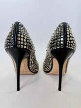 Load image into Gallery viewer, Jimmy Choo Anouk Black Leather and Silver Metal Studded Pumps Size 37