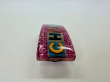 Load image into Gallery viewer, CHANEL Pink Tweed Resin CHANEL Letters Barrette