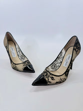 Load image into Gallery viewer, Jimmy Choo Amika Black Lace Pumps Size 37