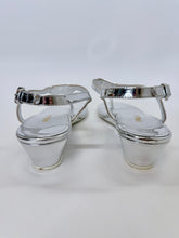 Load image into Gallery viewer, Prada Silver Logo Thong Sandals Size 39 1/2