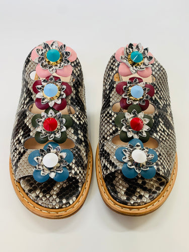 Fendi Studded Flower Slide Sandal Size 40
