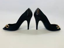 Load image into Gallery viewer, CHANEL Black CC and Chain Pumps Size 39 1/2