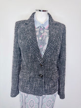 Load image into Gallery viewer, CHANEL 2022 Black, Pink and Silver Tweed Jacket With Lion CC Buttons Size 34