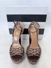 Load image into Gallery viewer, Aquazzura Chocolate Cozumel Plateau 140 Sandals Size 36 1/2