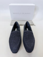 Load image into Gallery viewer, Manolo Blahnik Navy Pitakara Loafers Size 38 1/2