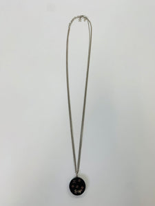 CHANEL Black CC Pendant Necklace