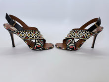 Load image into Gallery viewer, Valentino Garavani Tribal Hand Painted Leather Beaded Sandal Size 37 1/2