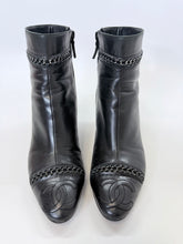 Load image into Gallery viewer, CHANEL Black CC Cap Toe Boot Size 38