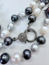 Load image into Gallery viewer, Rainey Elizabeth Extra Long Multicolor Pearl and Pave Diamond Necklace