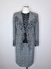 Load image into Gallery viewer, CHANEL Black and Ivory Houndstooth Skirt Size 38