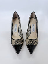 Load image into Gallery viewer, Jimmy Choo Amika Black Lace Pumps Size 37