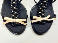Load image into Gallery viewer, Giuseppe Zanotti Black Beaded Strappy Sandals Size 41