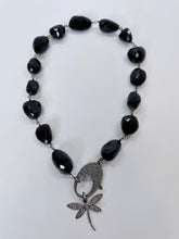 Load image into Gallery viewer, Rainey Elizabeth Black Onyx and Pave Diamond Dragonfly Pendant Necklace