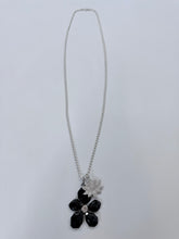 Load image into Gallery viewer, Rainey Elizabeth Sterling Silver, Diamond and Black Onyx Flower Charms Necklace