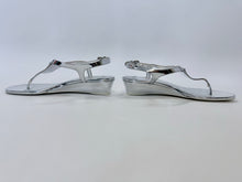 Load image into Gallery viewer, Prada Silver Logo Thong Sandals Size 39 1/2