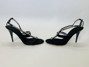Giuseppe Zanotti Black Crystal Taz 90 Sandal Size 37