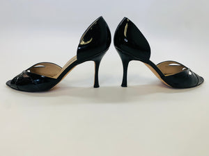 Manolo Blahnik Black D’orsay Sandal Size 39 1/2
