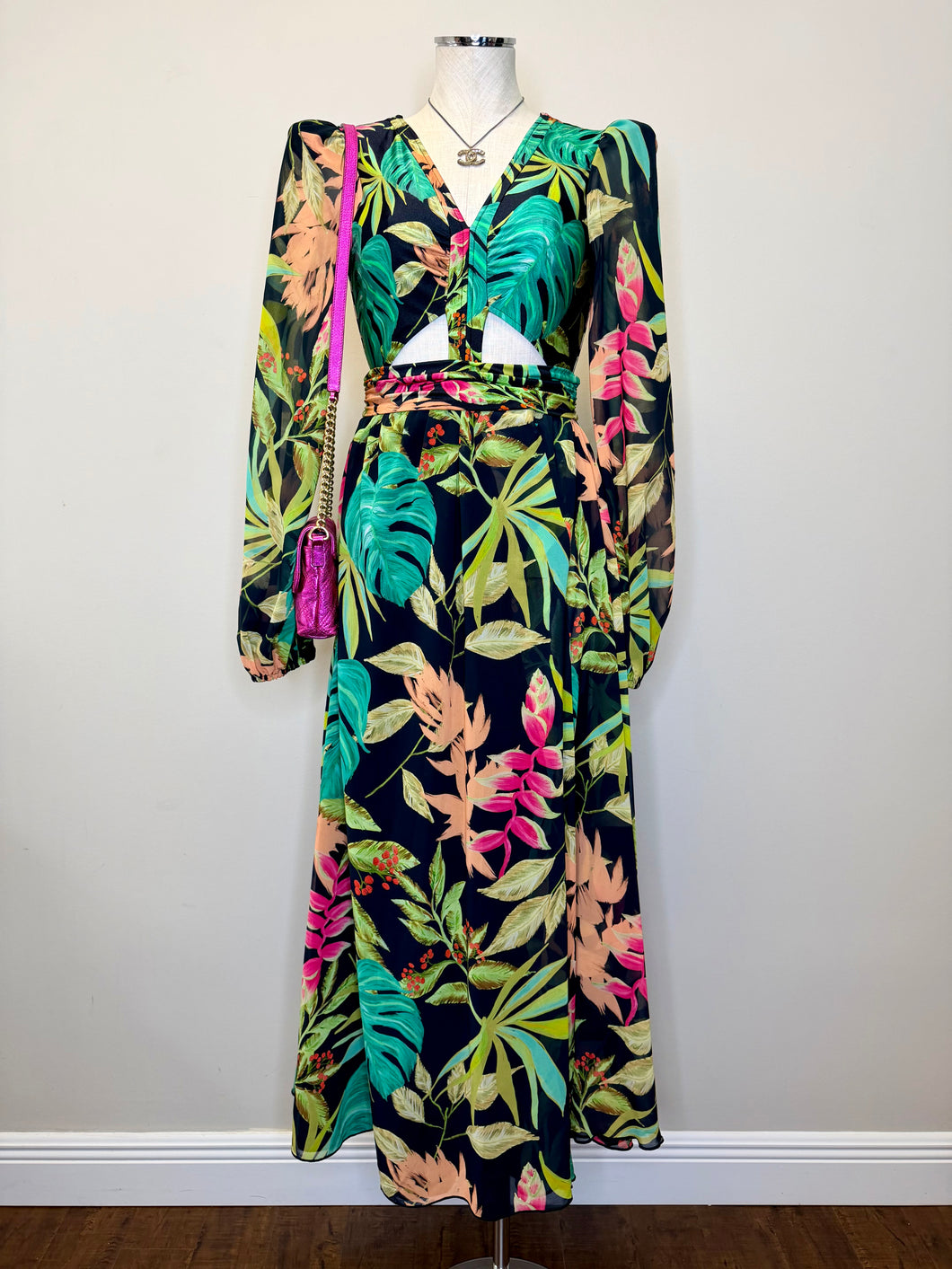 PatBO Tropicalia Cutout Maxi Dress Sizes S and M
