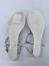 Load image into Gallery viewer, Prada Silver Logo Thong Sandals Size 39 1/2