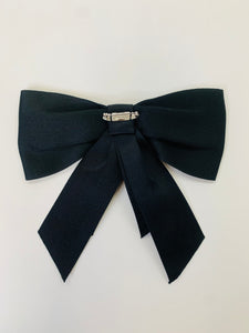 CHANEL Black CC Bow Brooch