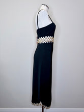 Load image into Gallery viewer, Alexis Tale Black Dress With Gold Chains Size XS