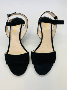 Prada Black Slingback Wedge Size 40