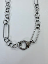 Load image into Gallery viewer, Rainey Elizabeth Sterling Silver and Diamond Paperclip Necklace
