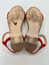 Load image into Gallery viewer, Miu Miu Red Suede and Crystal Sandals Sizes 38