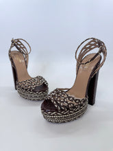 Load image into Gallery viewer, Aquazzura Chocolate Cozumel Plateau 140 Sandals Size 36 1/2