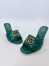 Load image into Gallery viewer, Gucci Green GG Marmont Slide Size 37 1/2
