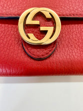 Load image into Gallery viewer, Gucci Red Interlocking G Continental Flap Wallet
