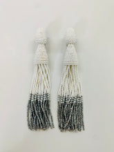 Load image into Gallery viewer, Oscar de la Renta Long Beaded Tassel Clip Earrings