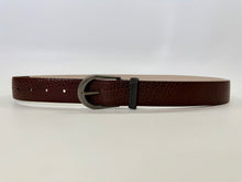 Load image into Gallery viewer, Brunello Cucinelli Brown Glossy Hammered Leather Belt With Silver Precious Size M