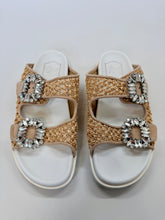 Load image into Gallery viewer, Roger Vivier Slidy Viv Raffia and Crystal Mule Size 39
