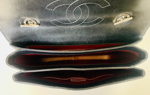 CHANEL Large Black Flap Bag With Handle